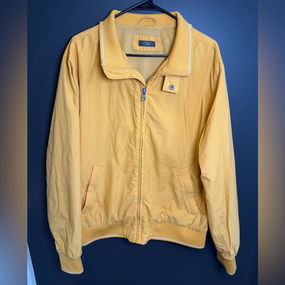 OVS Yellow Windbreaker Jacket Zip Up Lightweight Bomber Style